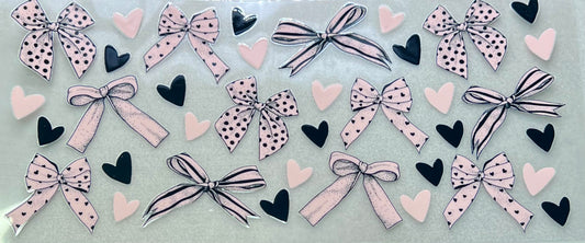 Pink/Black Bows & Hearts