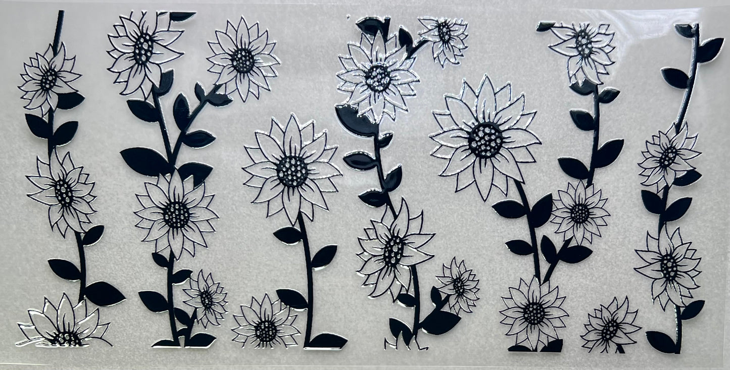 Blk outlines daisies