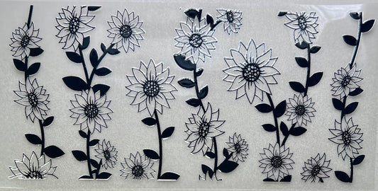 Blk outlines daisies