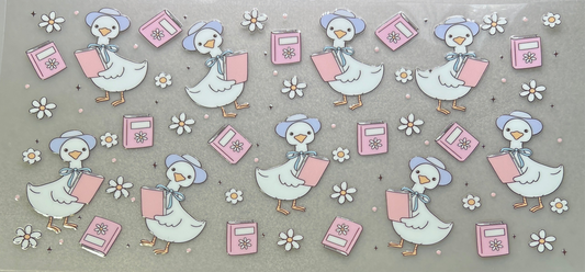 Geese with books
