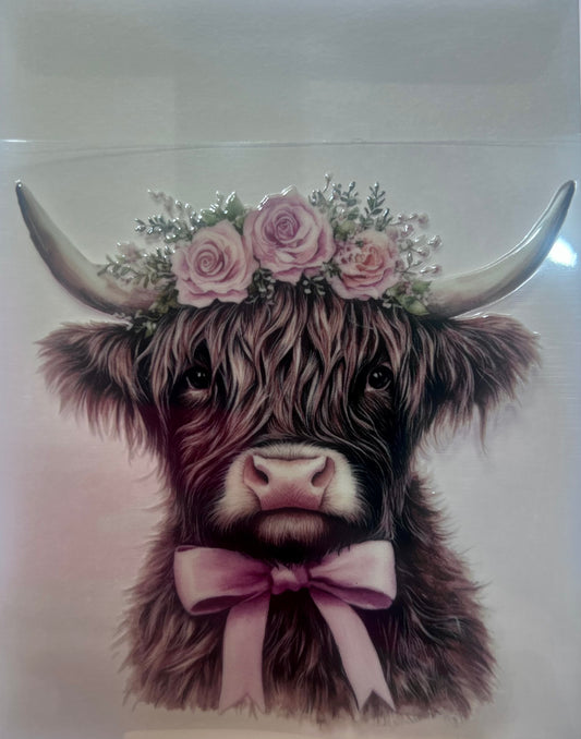 Highland Cow Floral Headband