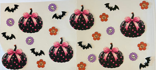 Black & Pink-dotted Pumpkins
