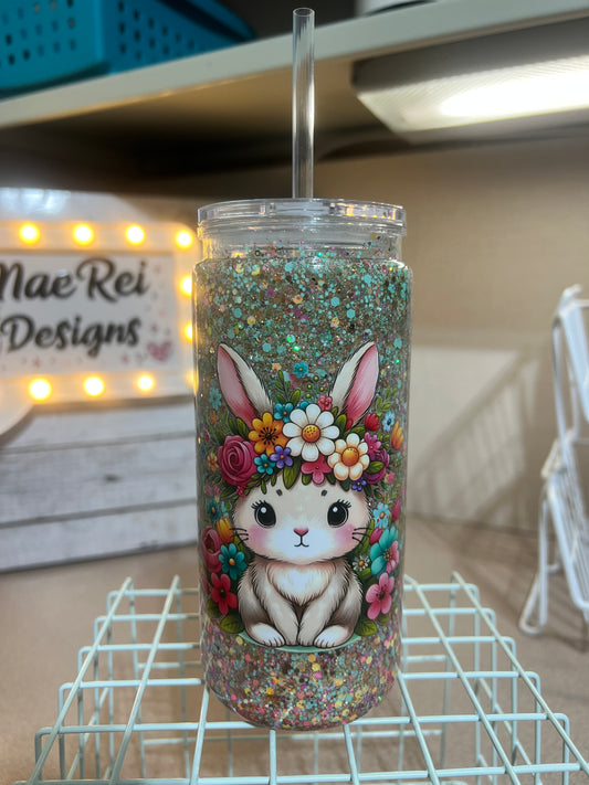 20 oz ACRYLIC glitter globe with clear lid