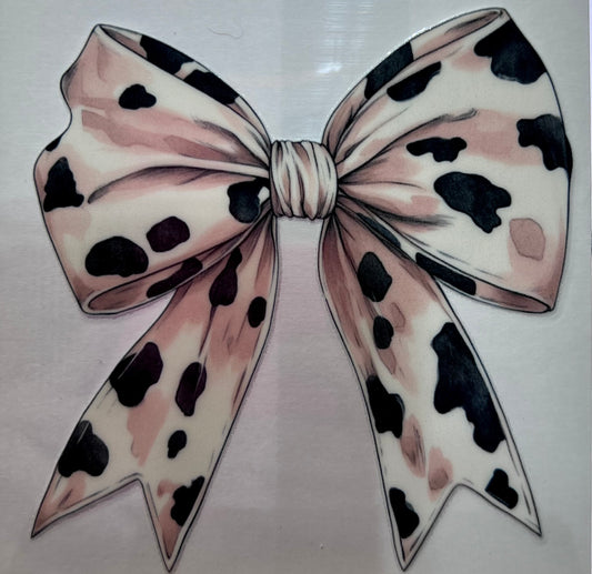 Pink & Cowprint Bow