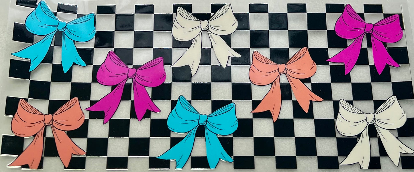 Multi-Color Bows Black Check