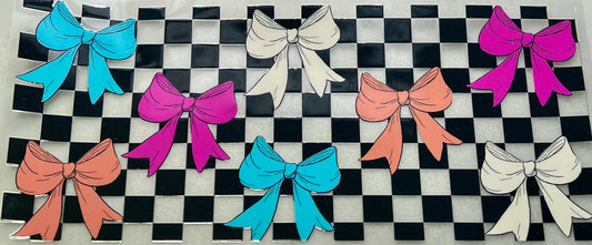 Multi-Color Bows Black Check