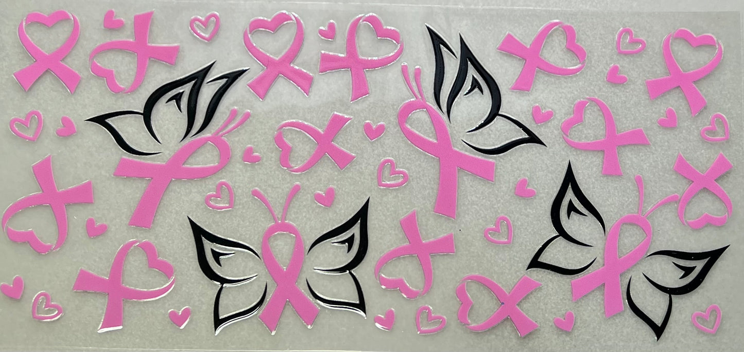 Pink Awareness Bow Butterflies