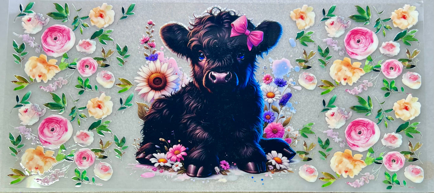 Cow - Dark brown & florals✔️