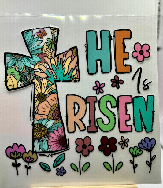 He is Risen - floral cross