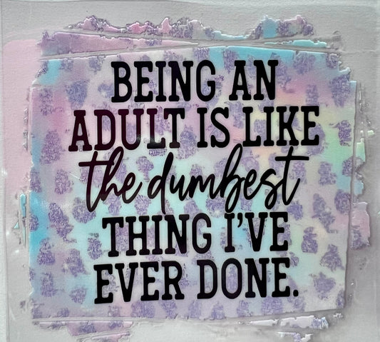 Being an adult…dumbest