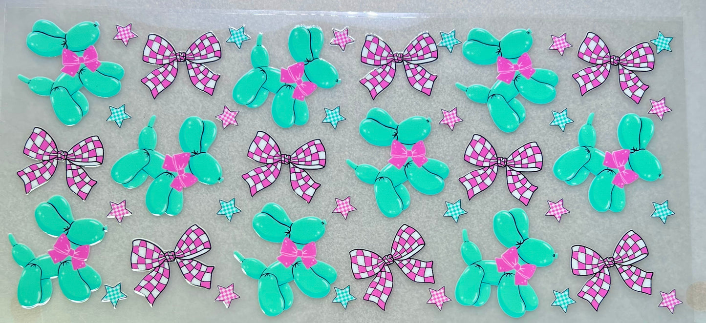 Green Balloon Dogs - check bows✔️