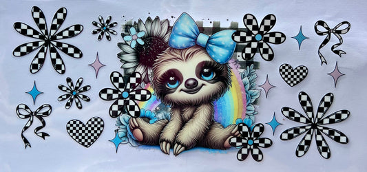 Check & Blue Bow wrap