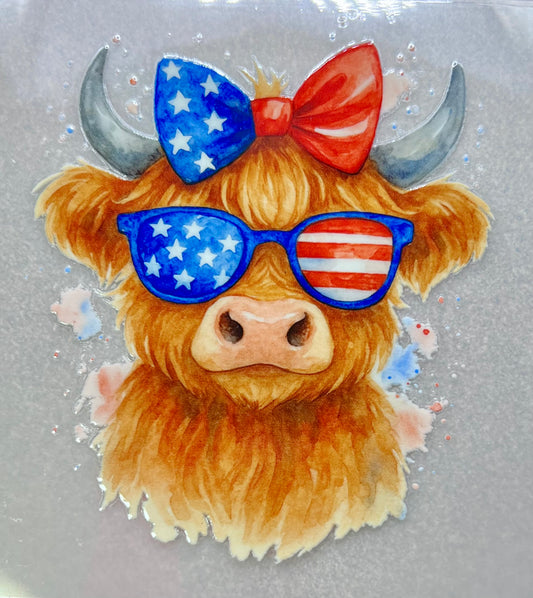 Cow Patriotic - shades & bow✔️