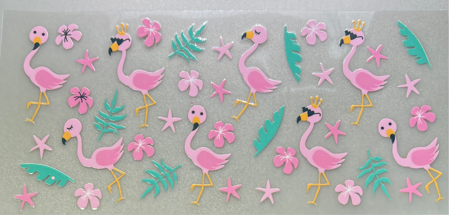 Flamingos and starfish