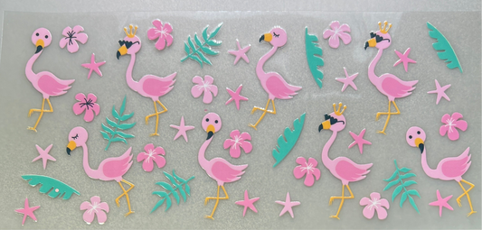 Flamingos and starfish
