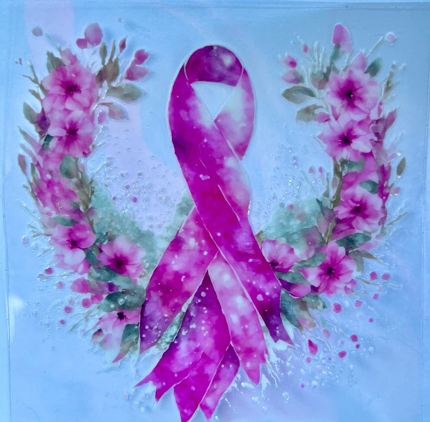Pink ribbon floral