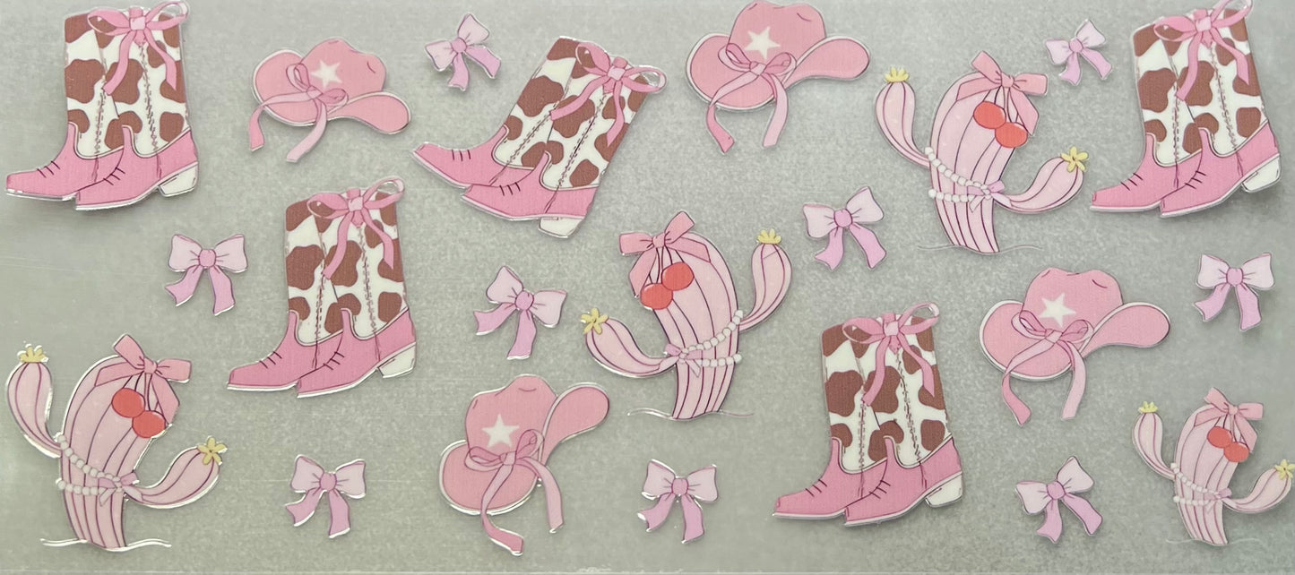 Pink Cow Print Boots Wrap