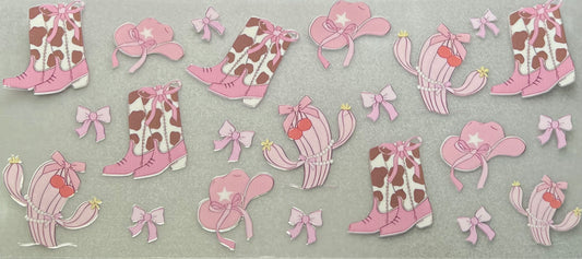 Pink Cow Print Boots Wrap