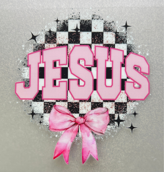 Jesus with black checks w/bow