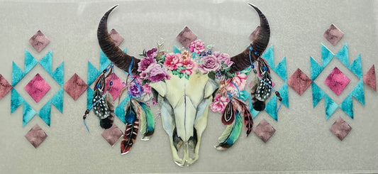 Steer Feathers Flowers Wrap