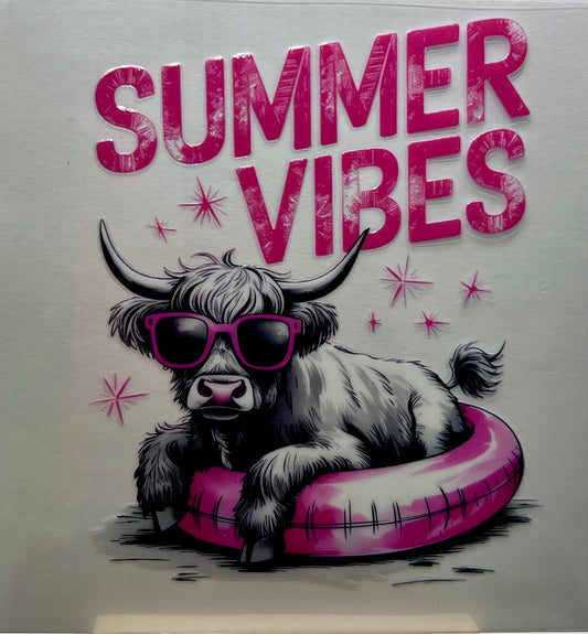 Summer Vibes Cow Decal