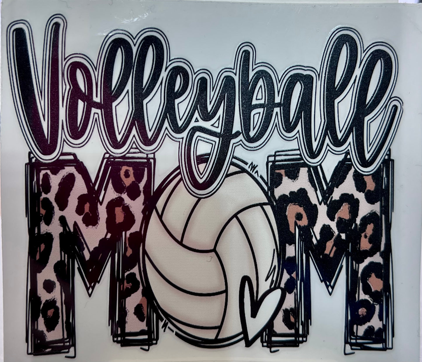 Volleyball Mom Leopard Decal