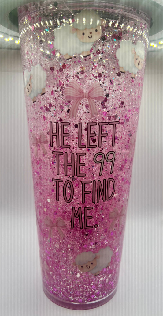 24 oz ACRYLIC suspended glitter globe