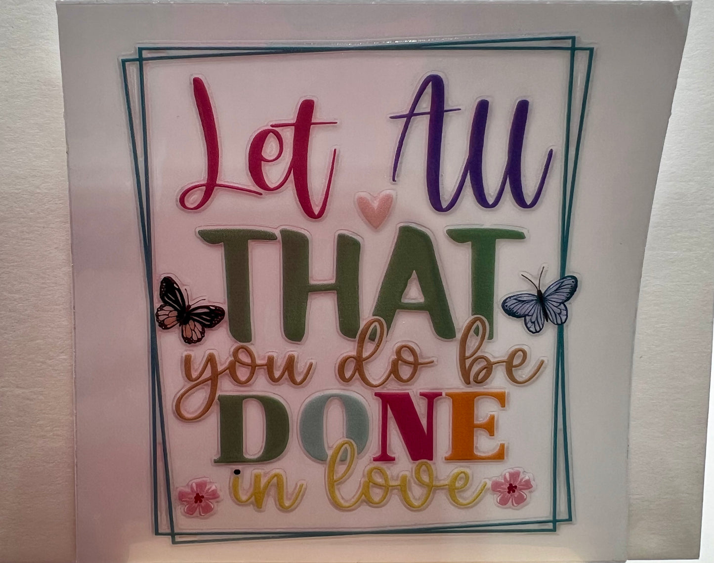 Let all that……in line ve