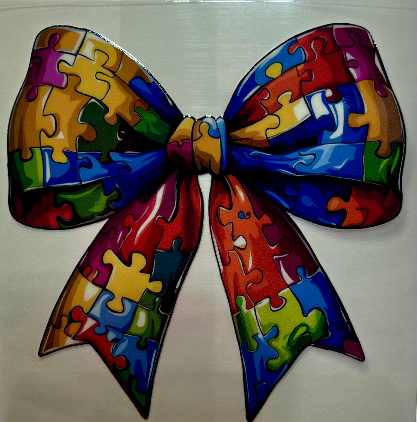 Autism Puzzle Bow Decal