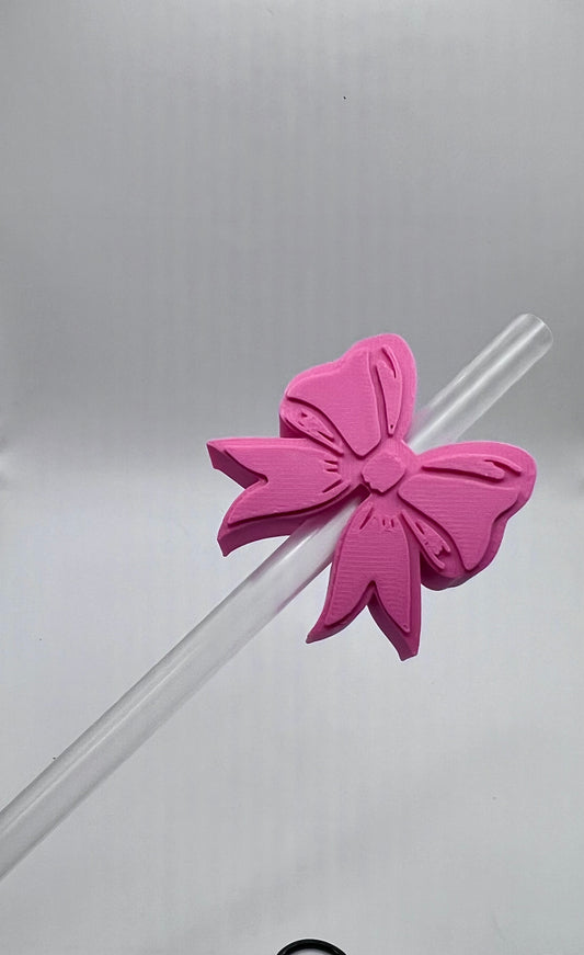 Pink Bow Straw Topper (3D Printer)