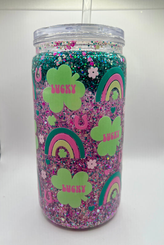 16 oz ACRYLIC glitter globe