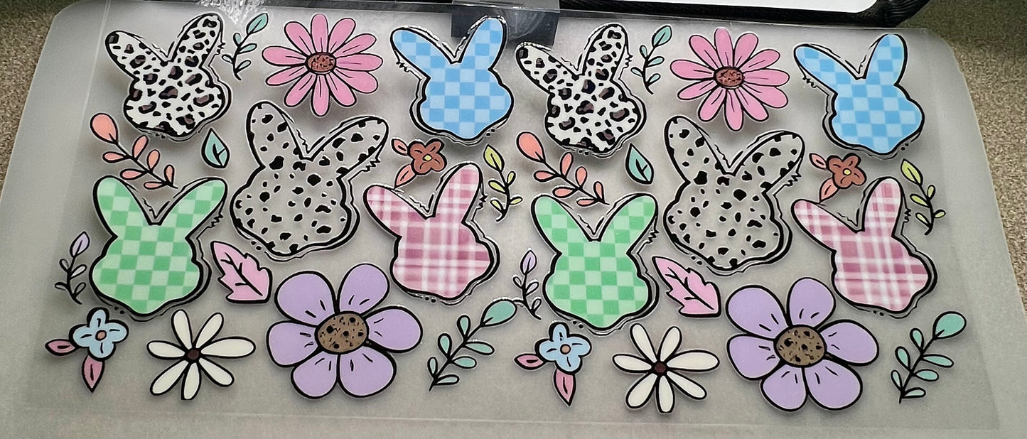 Patterned bunnies & flowers