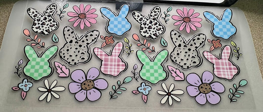 Patterned bunnies & flowers