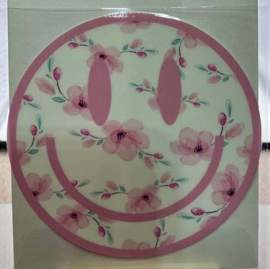 Pink Floral 4 in. Decal