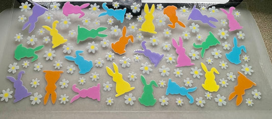 Multi-color bunnies/flowers
