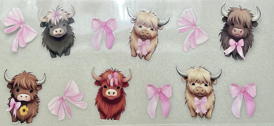 COWS w/pink bows Wrap