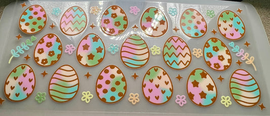 Tie-dye & gold eggs