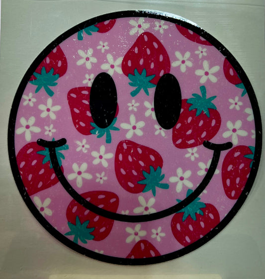 Strawberry Smiley 4 in Decal