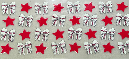 Baseball Bow & Stars Wrap