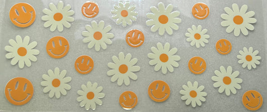 Yellow Smileys & Daisies Wrap